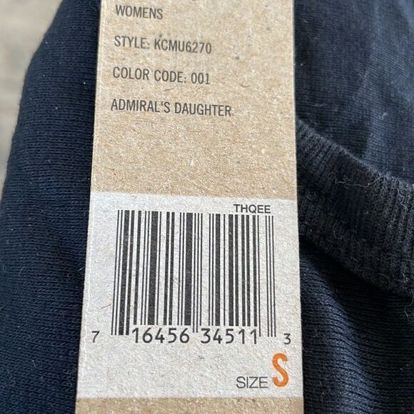 New with tags DKNY black cotton tee logo front done with crystal and grommets, S - Picture 6 of 7